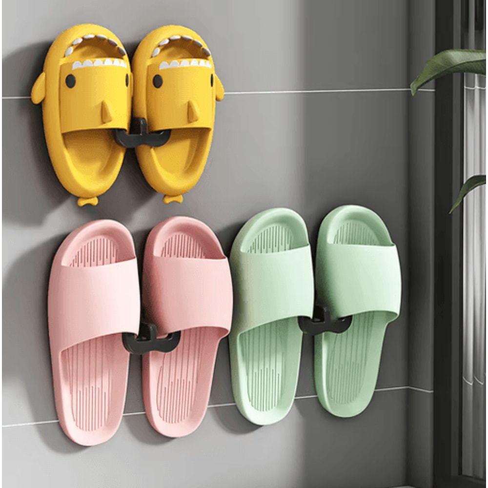 UShaped WallMounted Slipper Rack Bathroom Drainage Sandal Storage 11