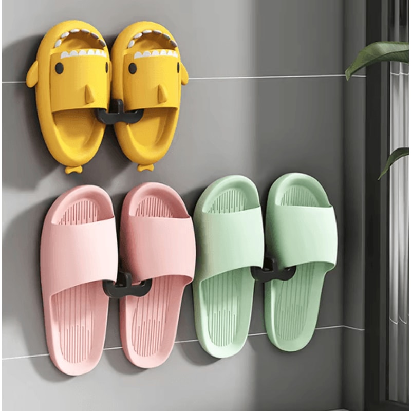 UShaped WallMounted Slipper Rack Bathroom Drainage Sandal Storage 11
