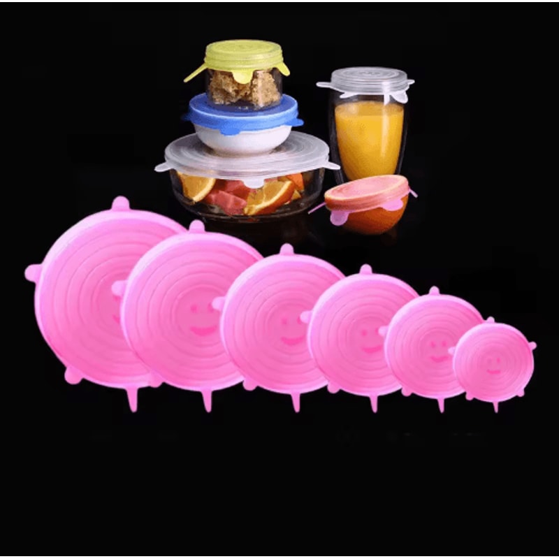 6Piece Silicone Stretch Lids Reusable FreshKeeping Food Bowl Covers 3