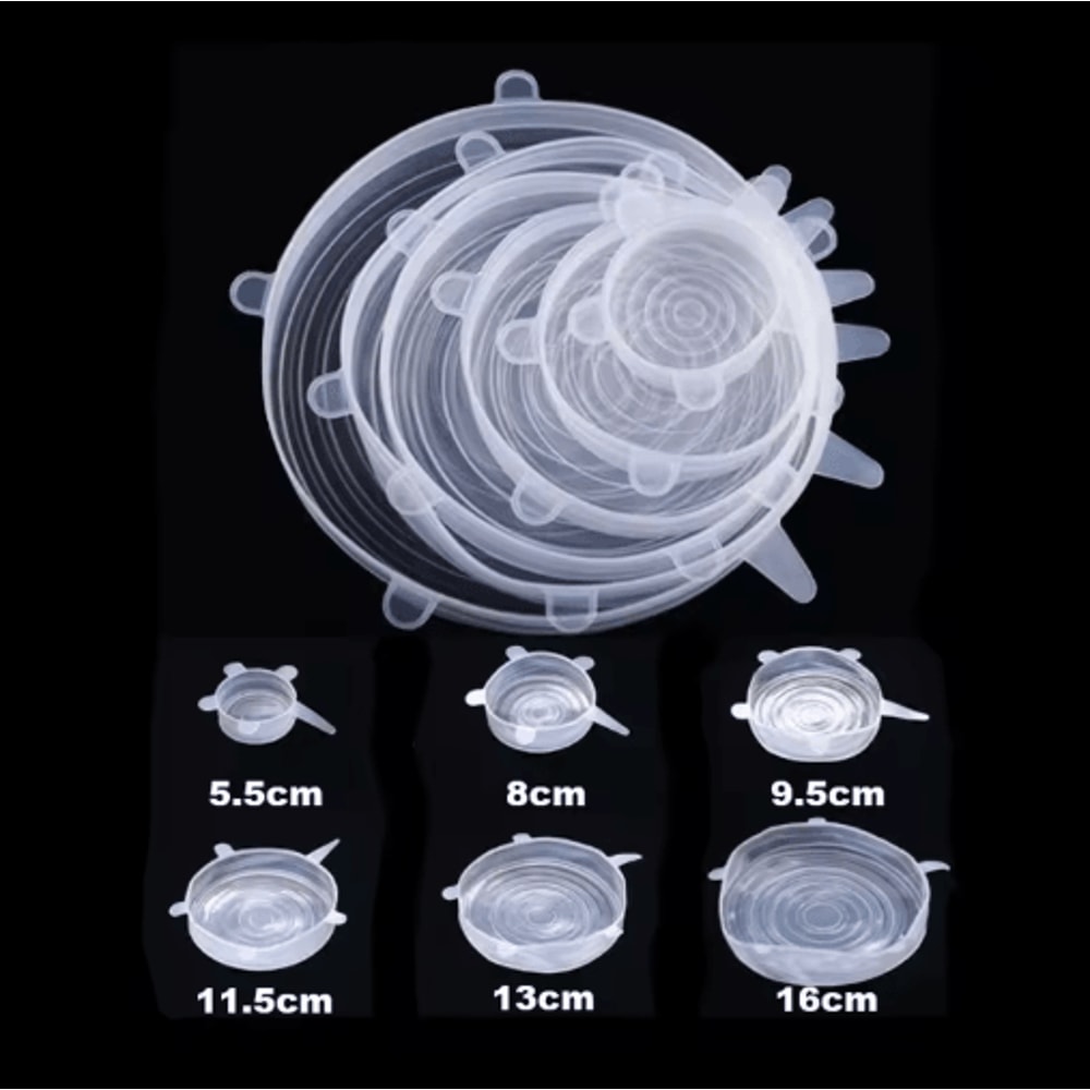 6Piece Silicone Stretch Lids Reusable FreshKeeping Food Bowl Covers 5