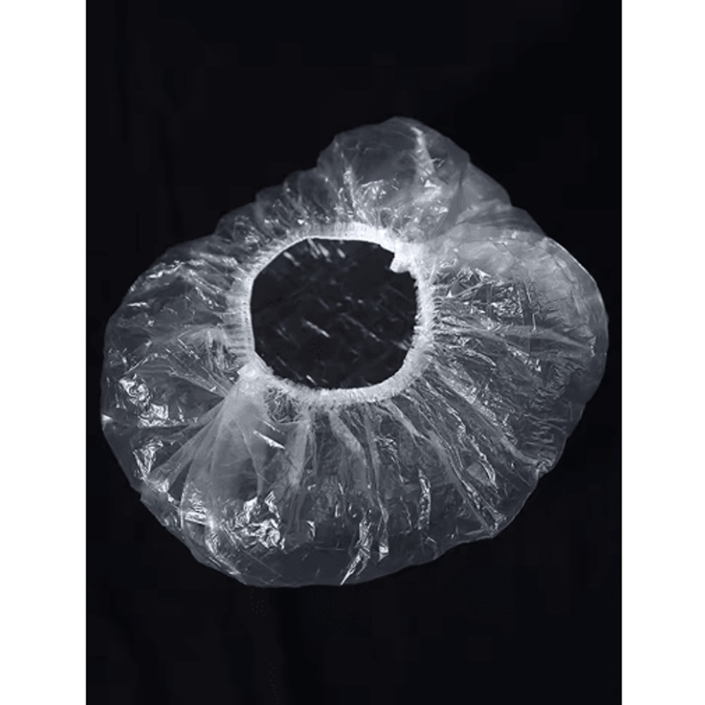 Disposable Thickened Shower Caps 42cm Elastic Plastic Head Covers 100pcs Set 1