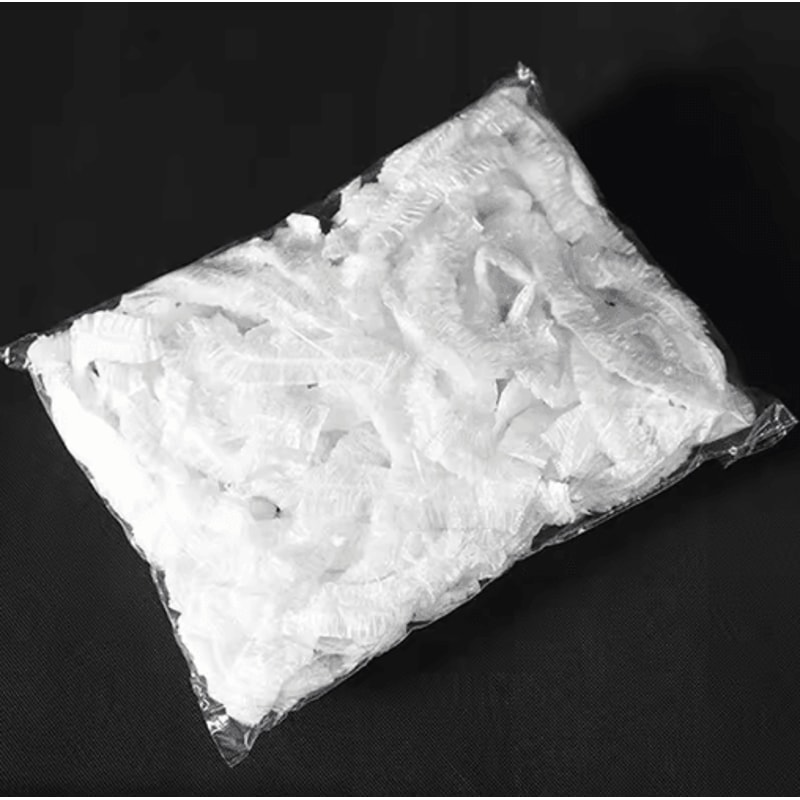 Disposable Thickened Shower Caps 42cm Elastic Plastic Head Covers 100pcs Set 2