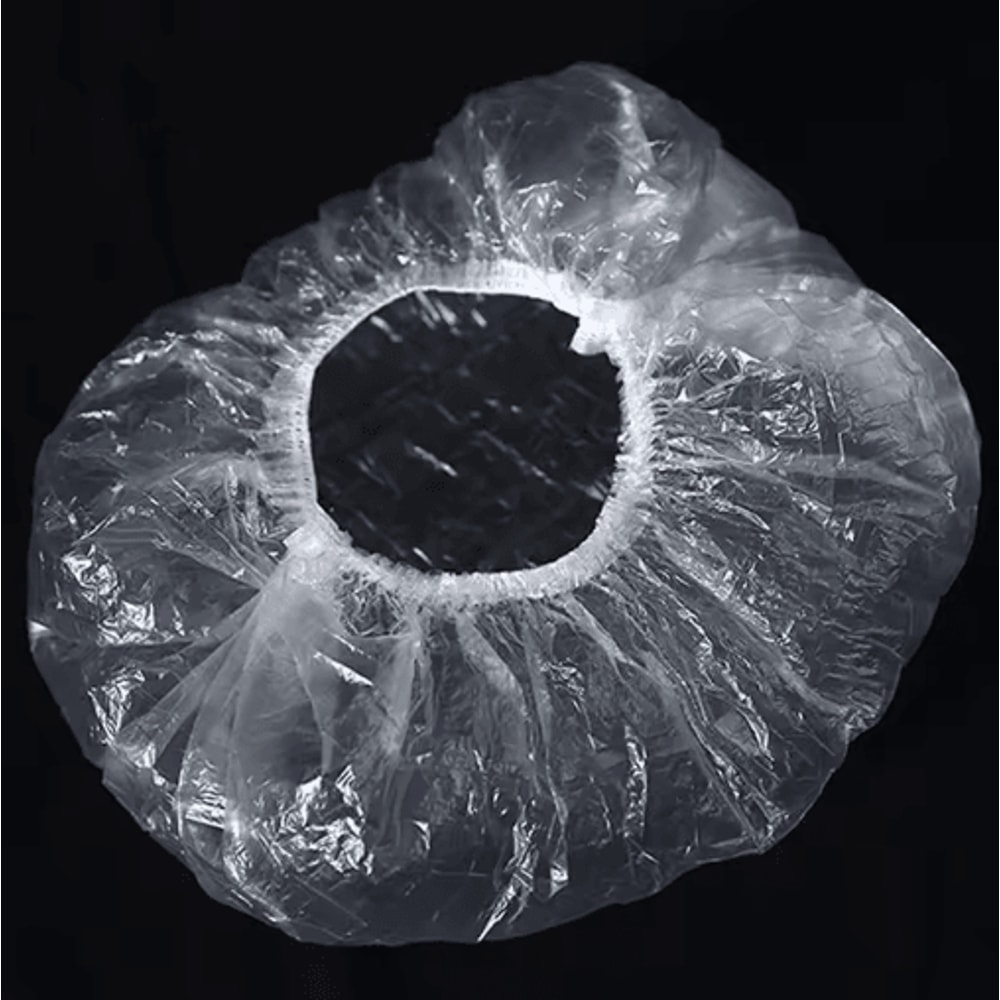 Disposable Thickened Shower Caps 42cm Elastic Plastic Head Covers 100pcs Set 6