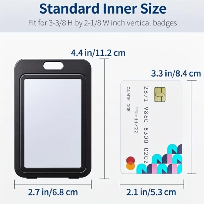Vertical DoubleSided Card Holder Hard Plastic ID Credit Card Protector Black 3