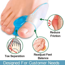 2-piece silicone toe splitter hallux valgus alignment & toe separation sleeves