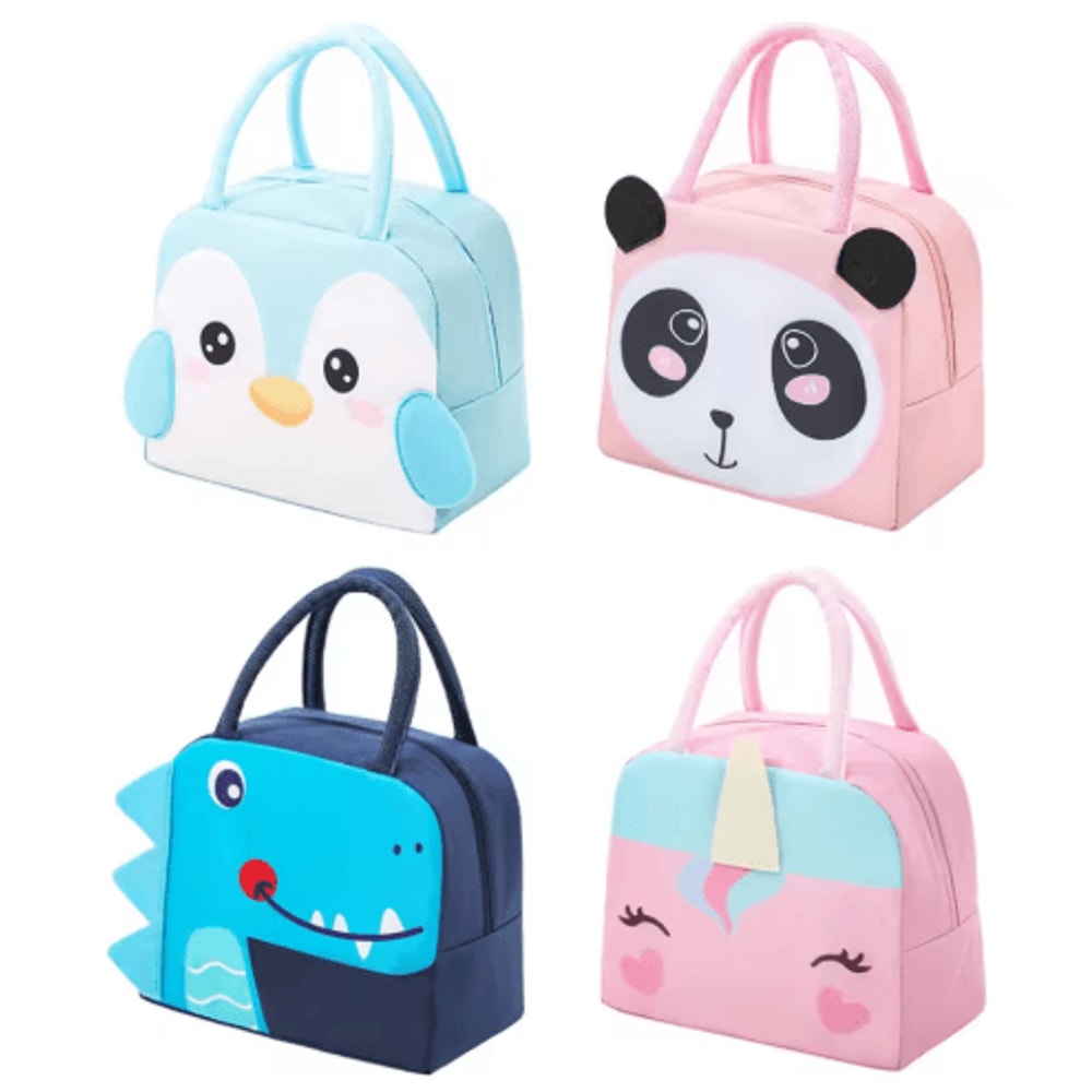 3D Cartoon Bento Lunch Bag Insulated Canvas Handbag With Ice Pack Space 0