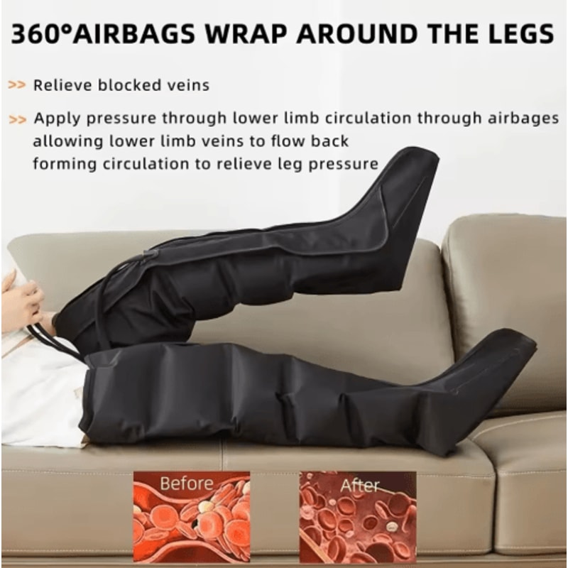 6Airbag Air Compression Massage Boots Pneumatic Leg Circulation Relaxation System 3