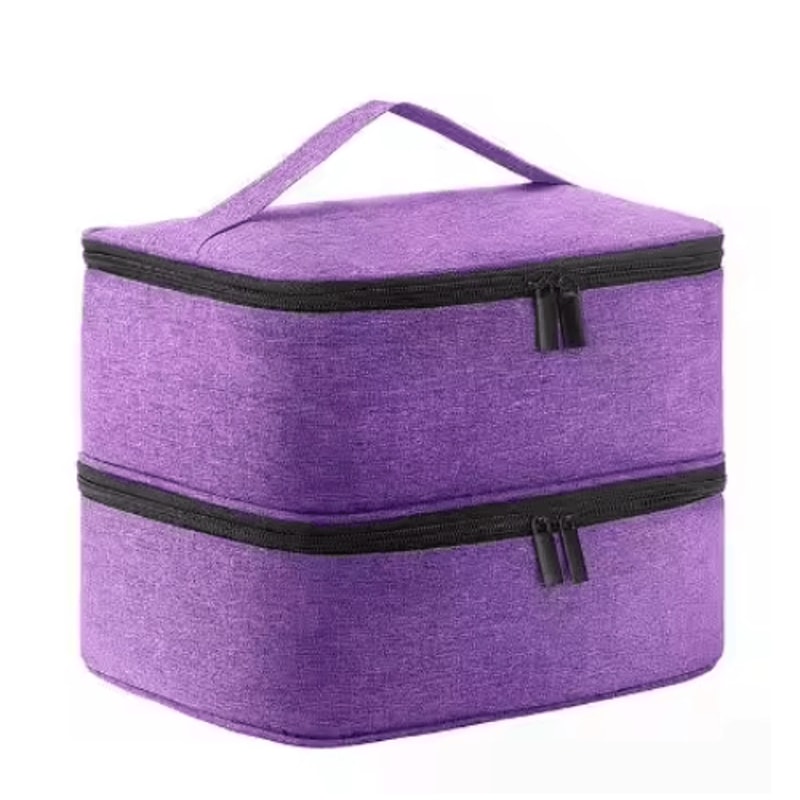 DoubleLayer Nail Polish Storage Bag 30Compartment Portable Nail Care Organizer 1