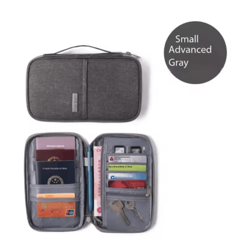 Travel Document Organizer Waterproof RFID Passport Holder With Zipper Pocket 2