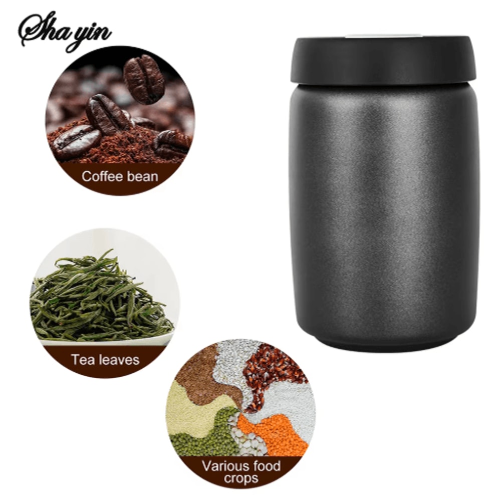 1200ml Coffee Vacuum Canister 304 Stainless Steel FreshKeeping Storage Jug 3