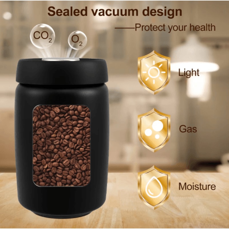 1200ml Coffee Vacuum Canister 304 Stainless Steel FreshKeeping Storage Jug 5