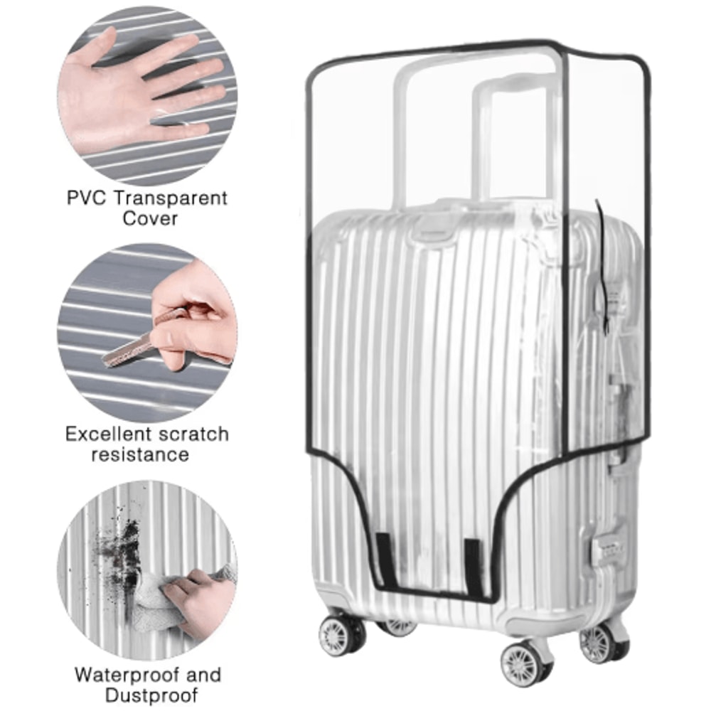 Transparent PVC Luggage Protective Cover WearResistant Clear Suitcase Protector 9