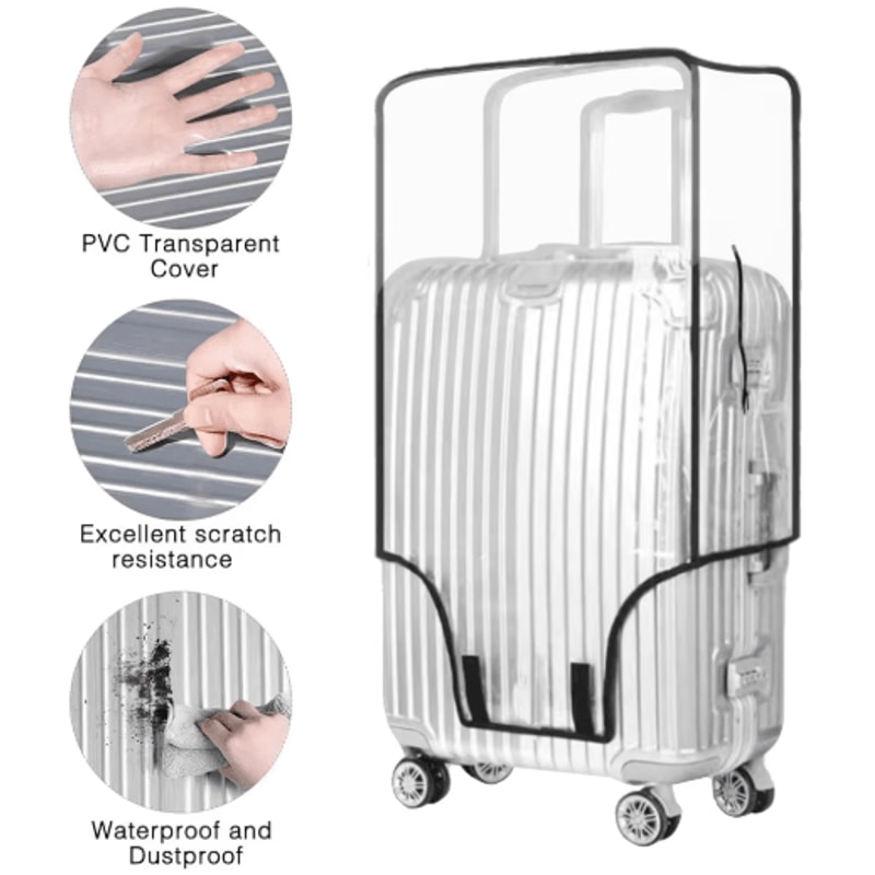 Transparent PVC Luggage Protective Cover WearResistant Clear Suitcase Protector 9