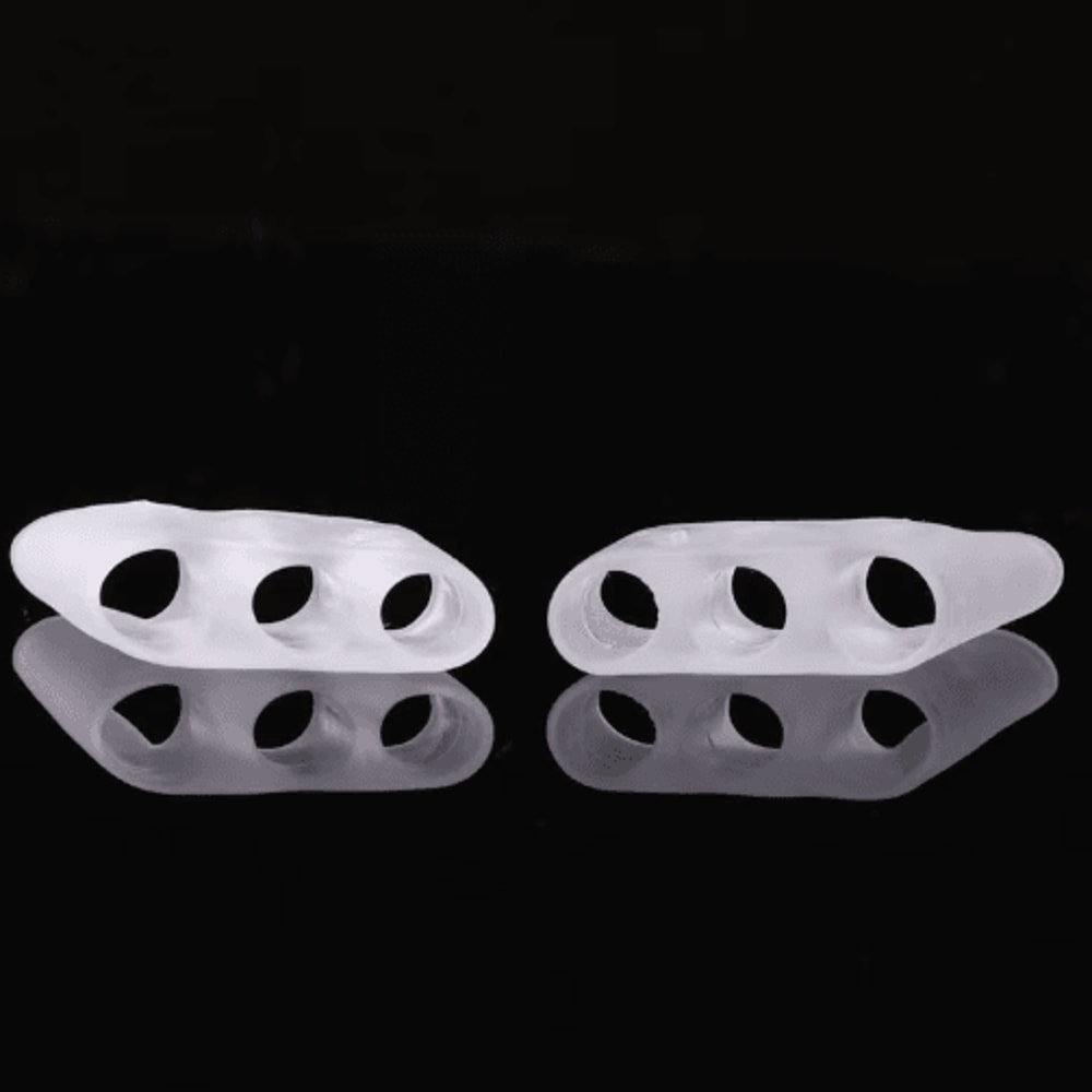Silicone Small Toe Corrector 3Hole Toe Splitter Protective Sleeve 1 Pair 3