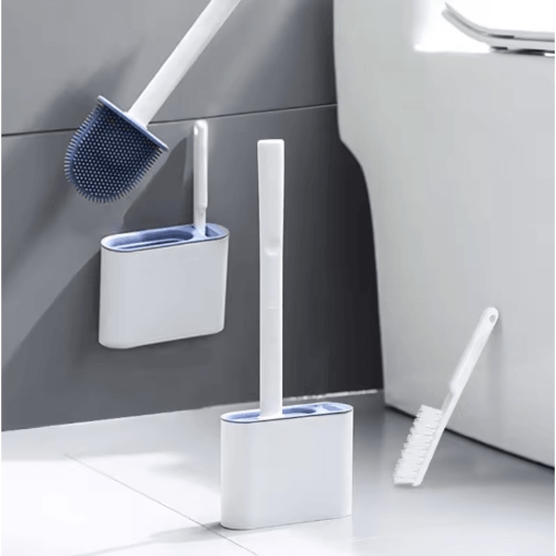 NoDeadCorner Toilet Brush WallMounted Toilet Cleaning Set 4