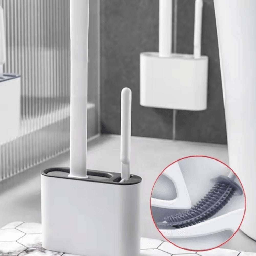 NoDeadCorner Toilet Brush WallMounted Toilet Cleaning Set 6