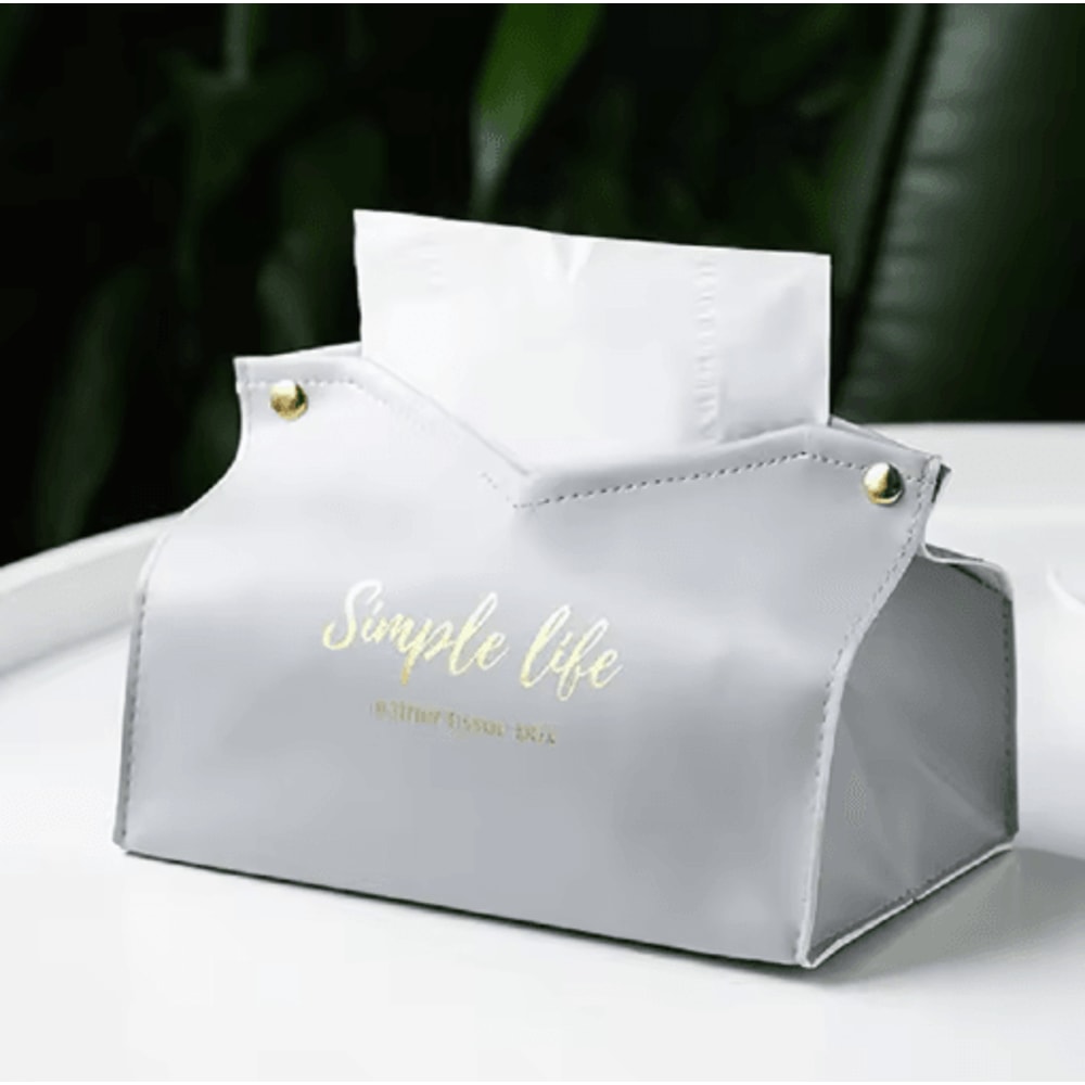 Leather Tissue Box Cover Large Capacity Napkin Holder For Car And Home 2