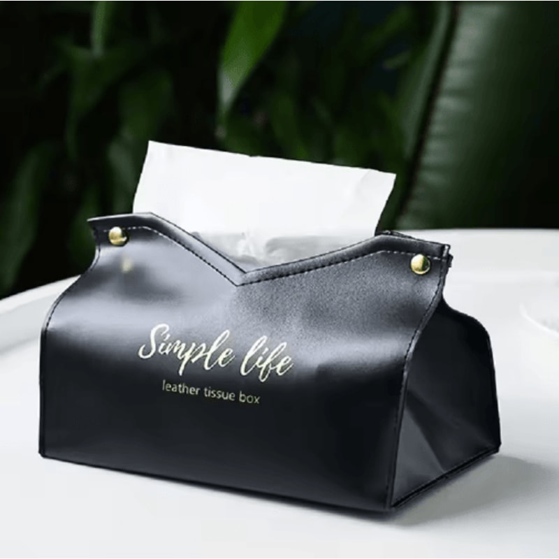 Leather Tissue Box Cover Large Capacity Napkin Holder For Car And Home 3