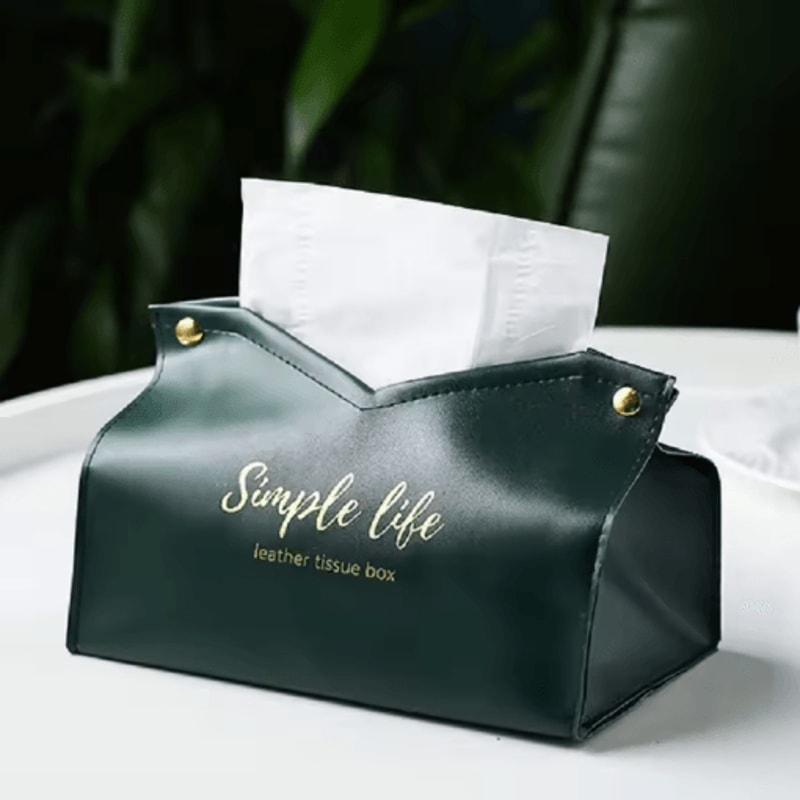 Leather Tissue Box Cover Large Capacity Napkin Holder For Car And Home 4