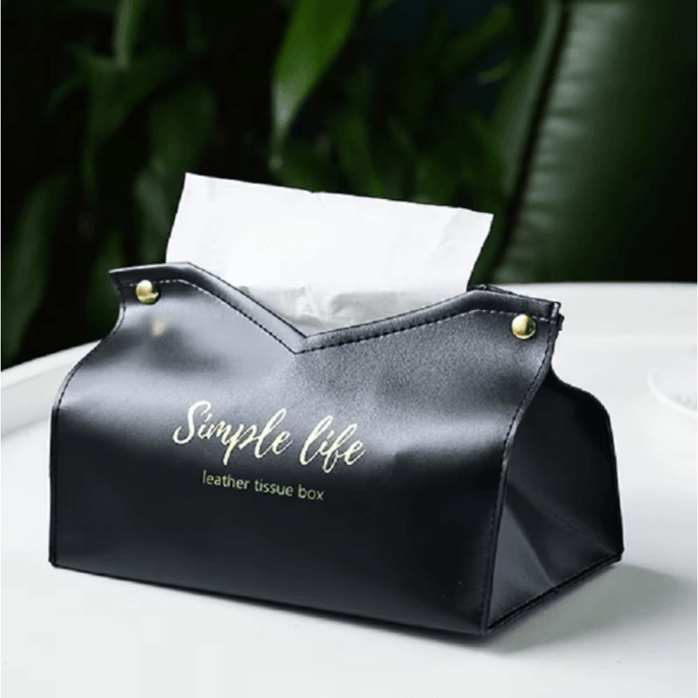 Leather Tissue Box Cover Large Capacity Napkin Holder For Car And Home 5