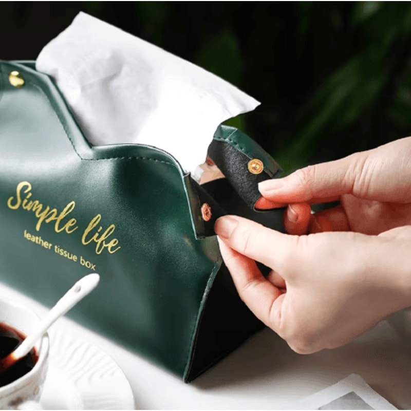 Leather Tissue Box Cover Large Capacity Napkin Holder For Car And Home 8