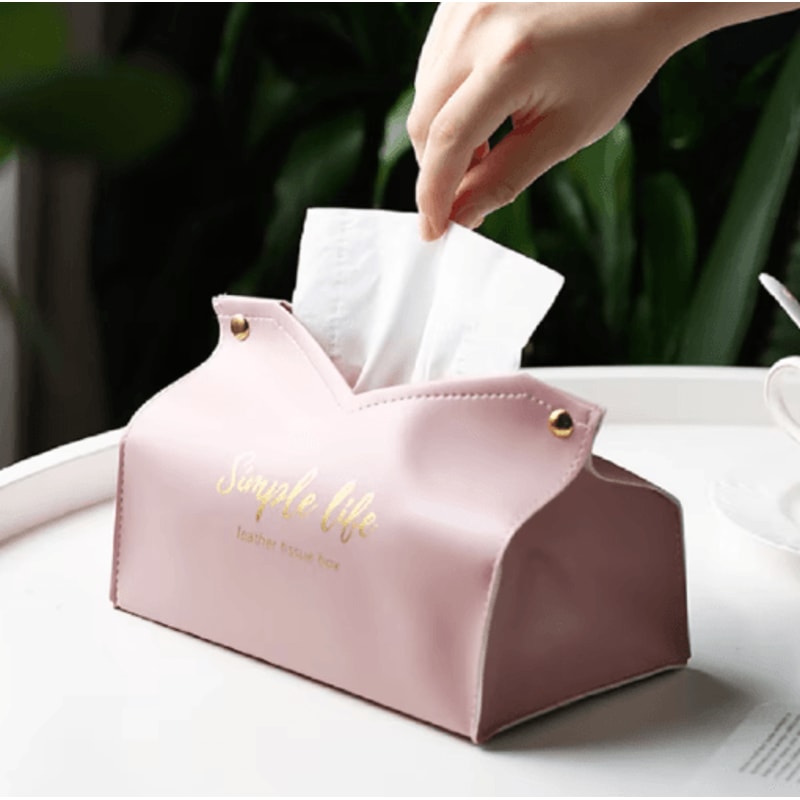 Leather Tissue Box Cover Large Capacity Napkin Holder For Car And Home 9