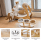 Raised Cat Feeder With 3 Stainless Steel Bowls 15 Ergonomic Wooden Feeding Watering Station 3