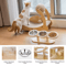 Raised Cat Feeder With 3 Stainless Steel Bowls 15 Ergonomic Wooden Feeding Watering Station 3