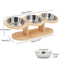 Raised Cat Feeder With 3 Stainless Steel Bowls 15 Ergonomic Wooden Feeding Watering Station 6