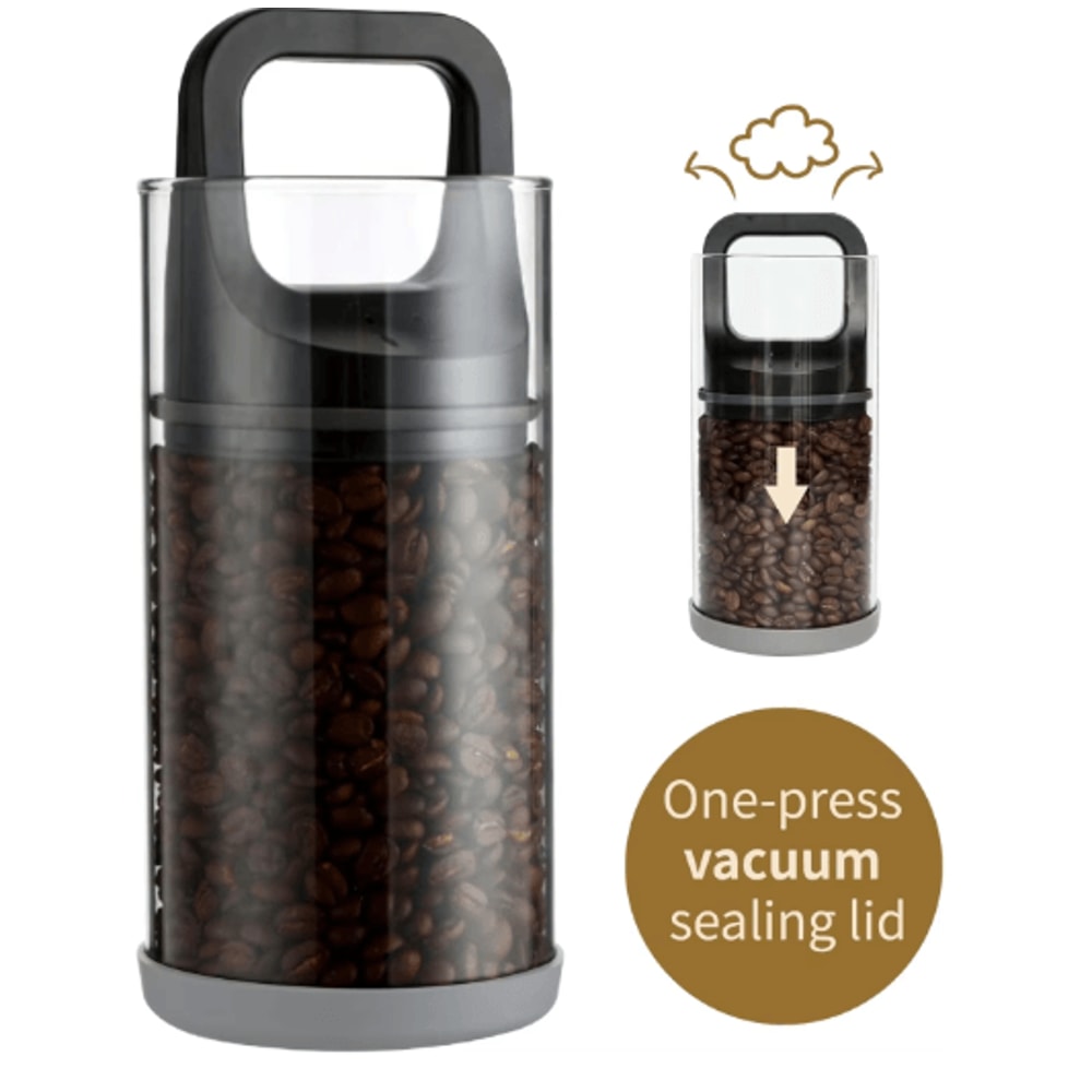 Premium Airtight Coffee Canister With Vacuum Seal FreshnessLock Push Lid Coffee Bean Storage 0