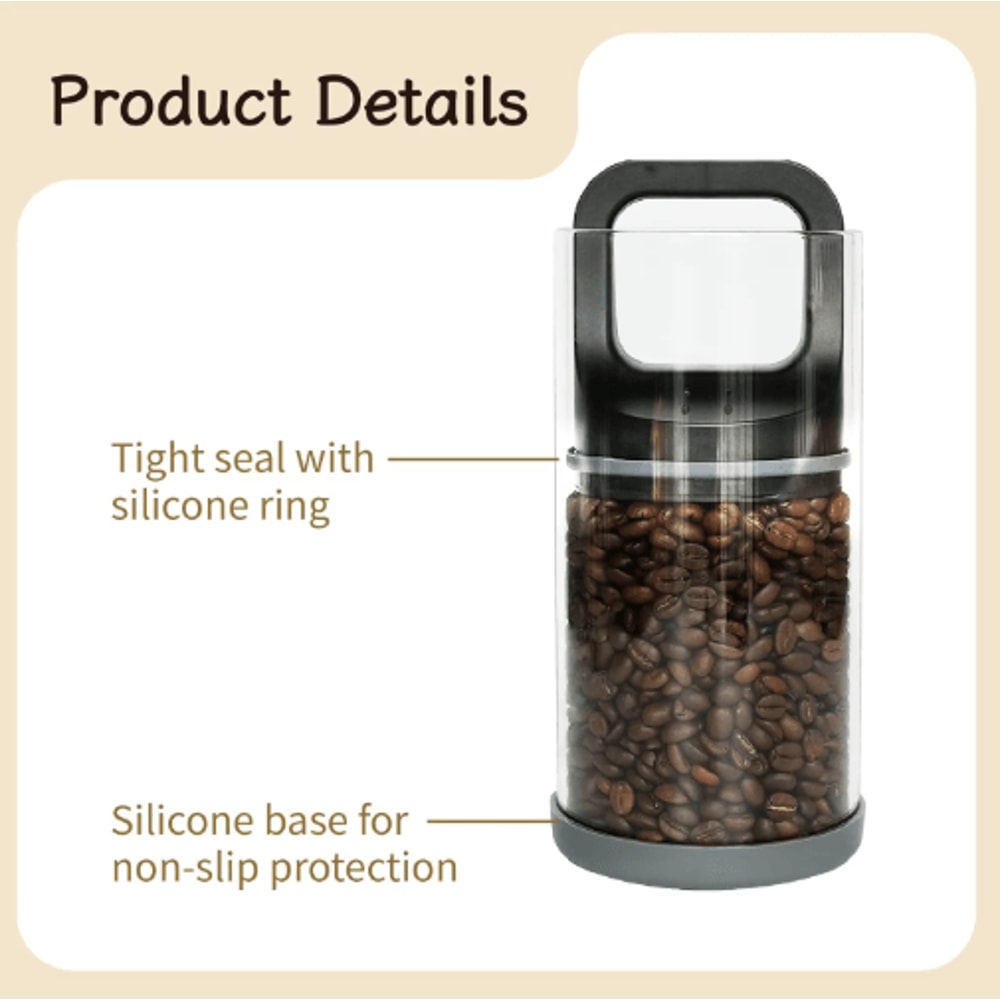 Premium Airtight Coffee Canister With Vacuum Seal FreshnessLock Push Lid Coffee Bean Storage 5