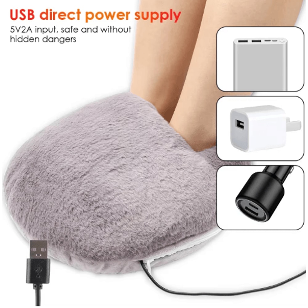 Electric Foot Warmer With Constant Temperature Heating Soft Velvet Washable Feet Heater Pad 7