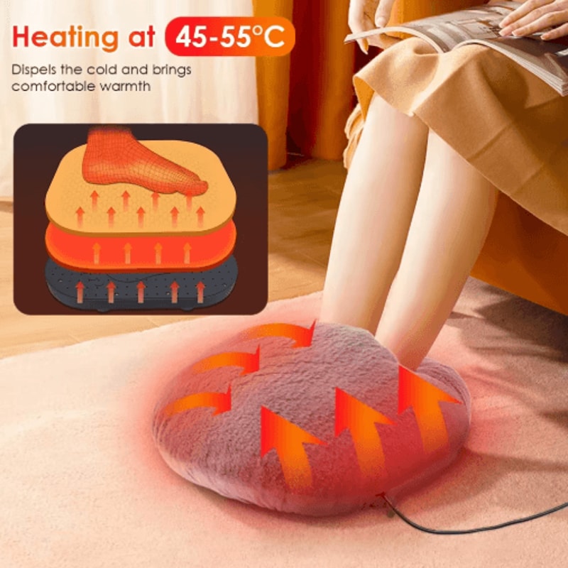 Electric Foot Warmer With Constant Temperature Heating Soft Velvet Washable Feet Heater Pad 0