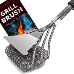 safe bristle-free grill brush – stainless steel bbq grill cleaner for safer grilling