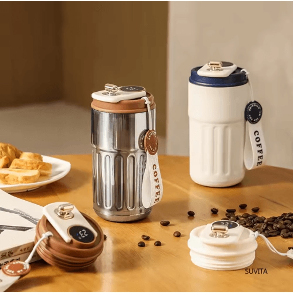 Smart Temperature Display Thermal Mug Stainless Steel LED Coffee Thermo Bottle 8