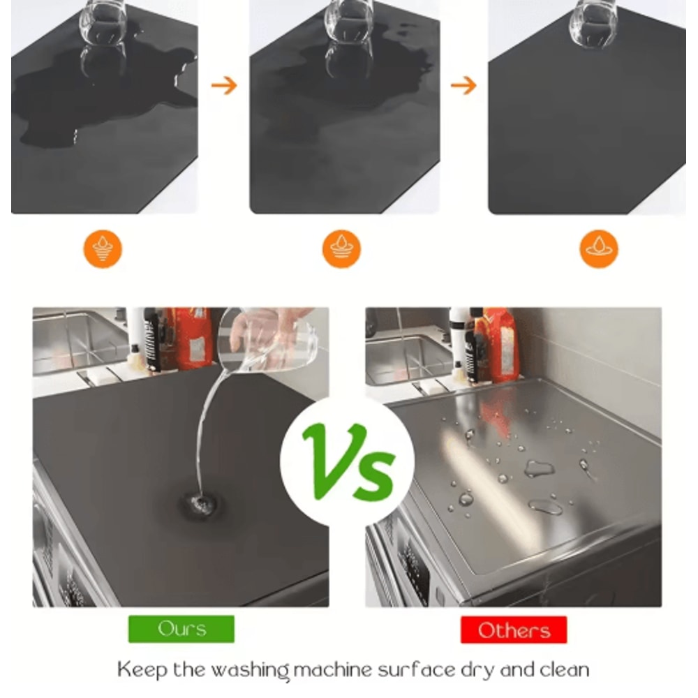Diatomaceous Washer Dryer Top Protector Mat QuickDry Washing Machine Cover Pad 5