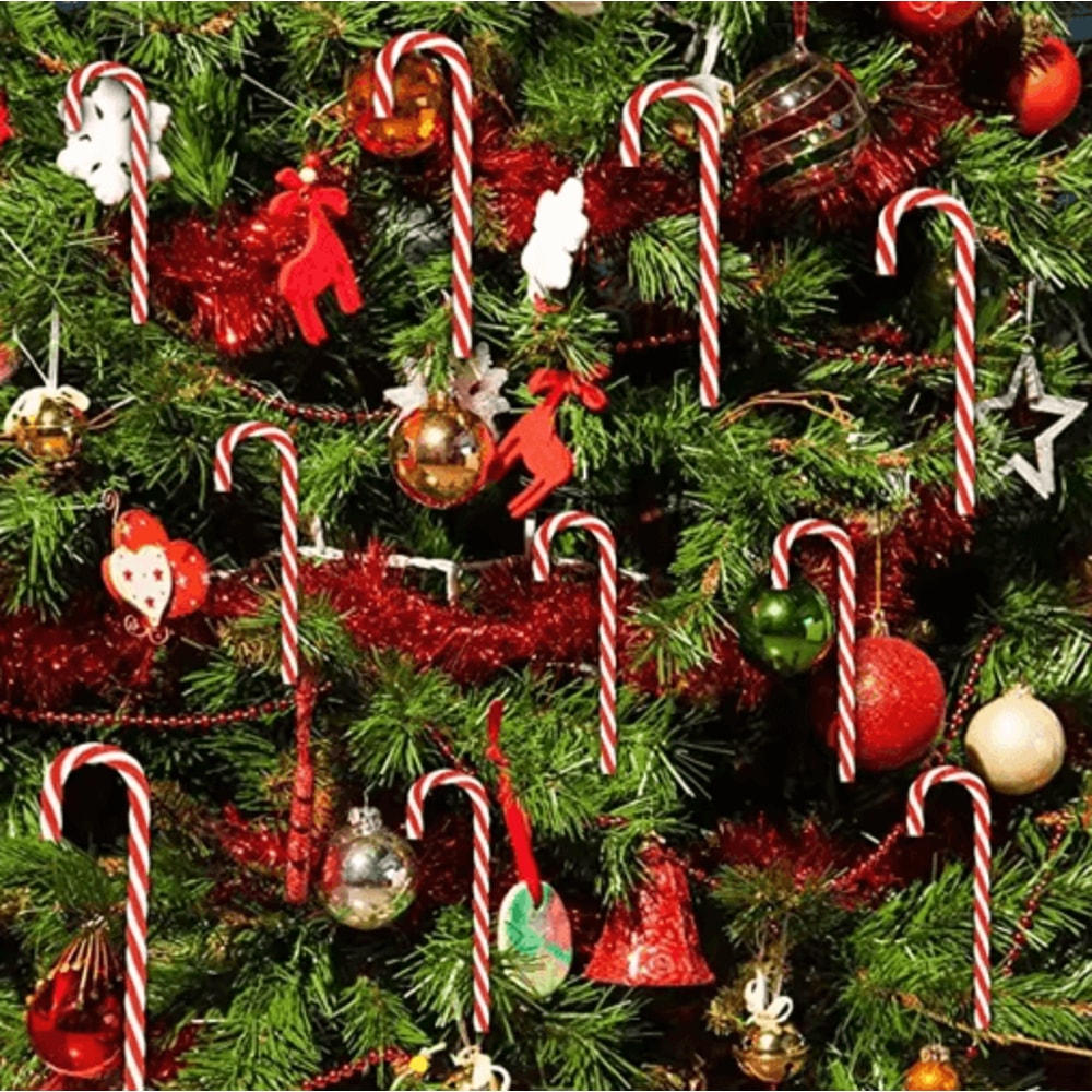 Christmas Candy Cane Acrylic Ornaments Festive Xmas Tree Hanging Pendants 5