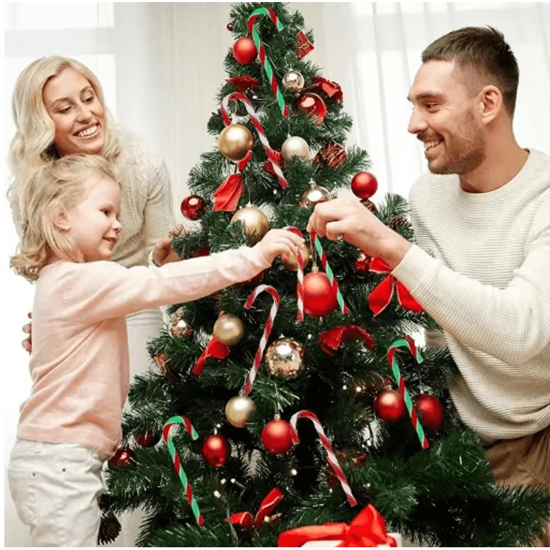 Christmas Candy Cane Acrylic Ornaments Festive Xmas Tree Hanging Pendants 7