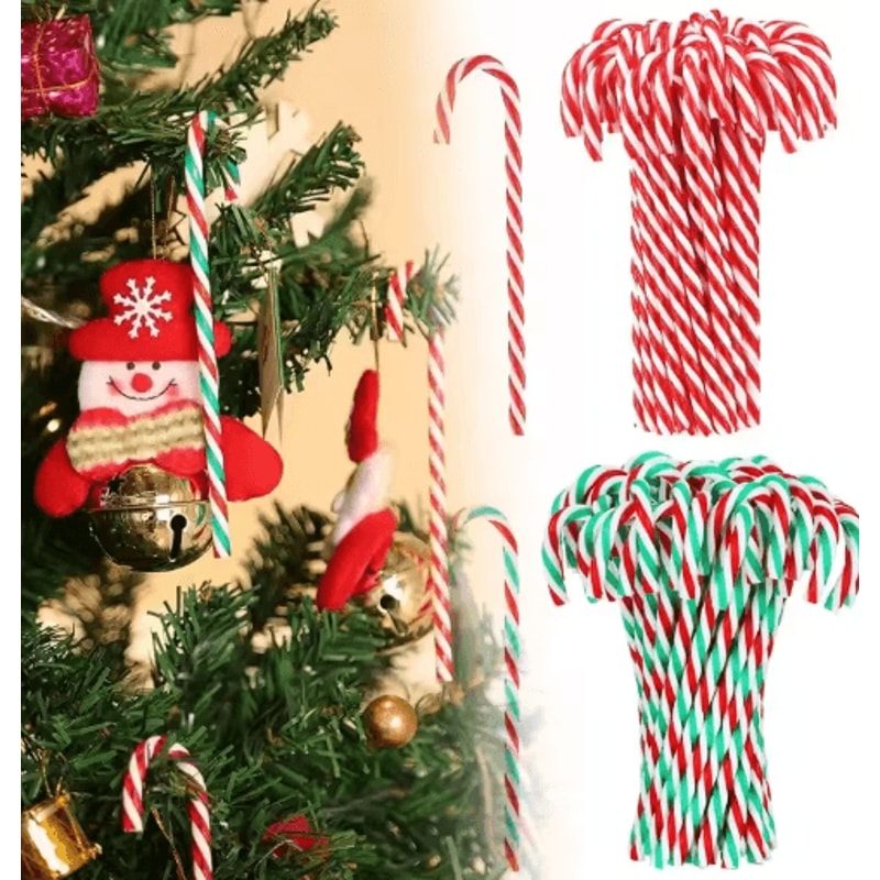 Christmas Candy Cane Acrylic Ornaments Festive Xmas Tree Hanging Pendants 0