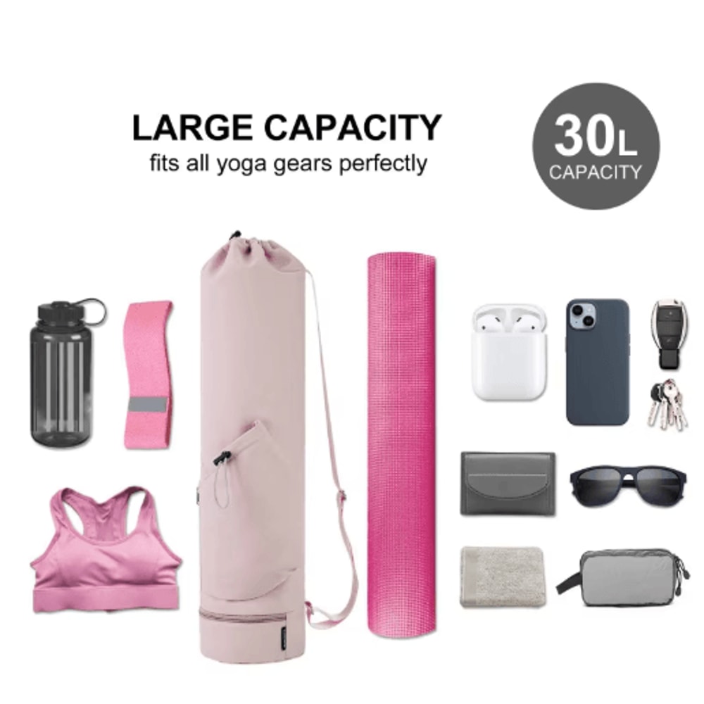 Yoga Mat Bag With Water Bottle Pocket Wet Storage MultiFunctional Fitness Carrier 6