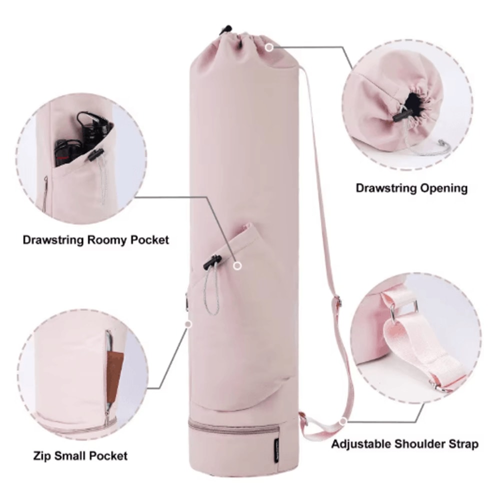 Yoga Mat Bag With Water Bottle Pocket Wet Storage MultiFunctional Fitness Carrier 7