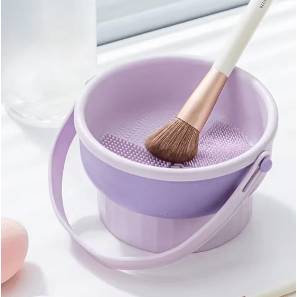 Makeup Brush Cleaning Bowl Set With Silicone Drying Rack Beauty Sponge Puff Cleaner 2
