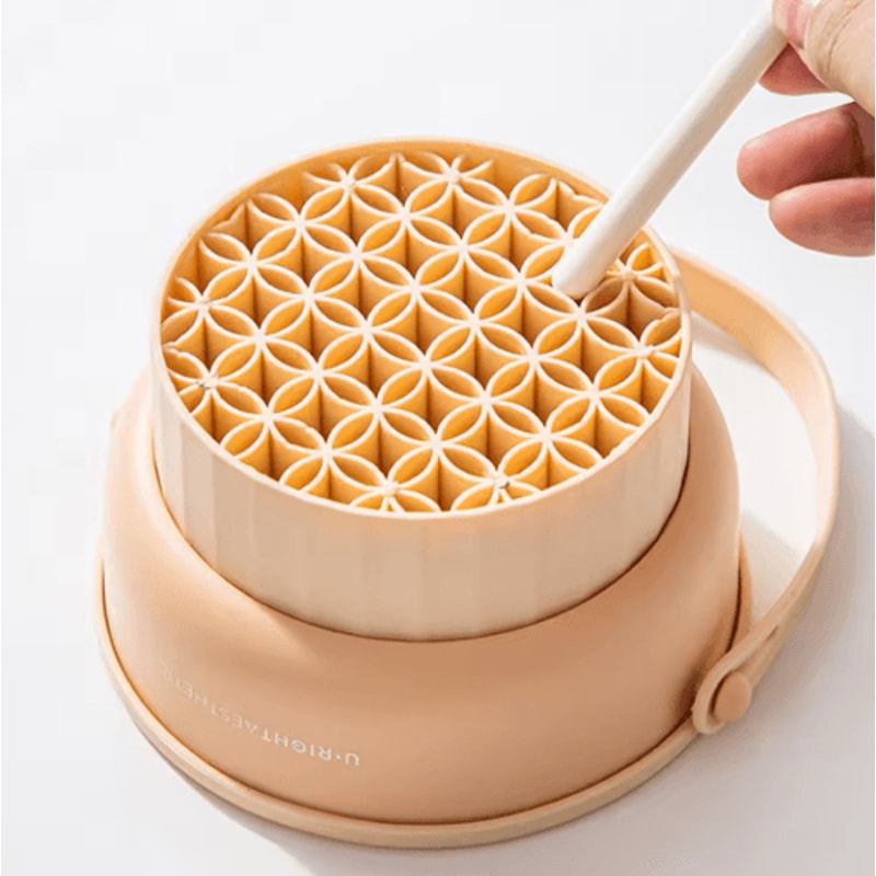 Makeup Brush Cleaning Bowl Set With Silicone Drying Rack Beauty Sponge Puff Cleaner 5