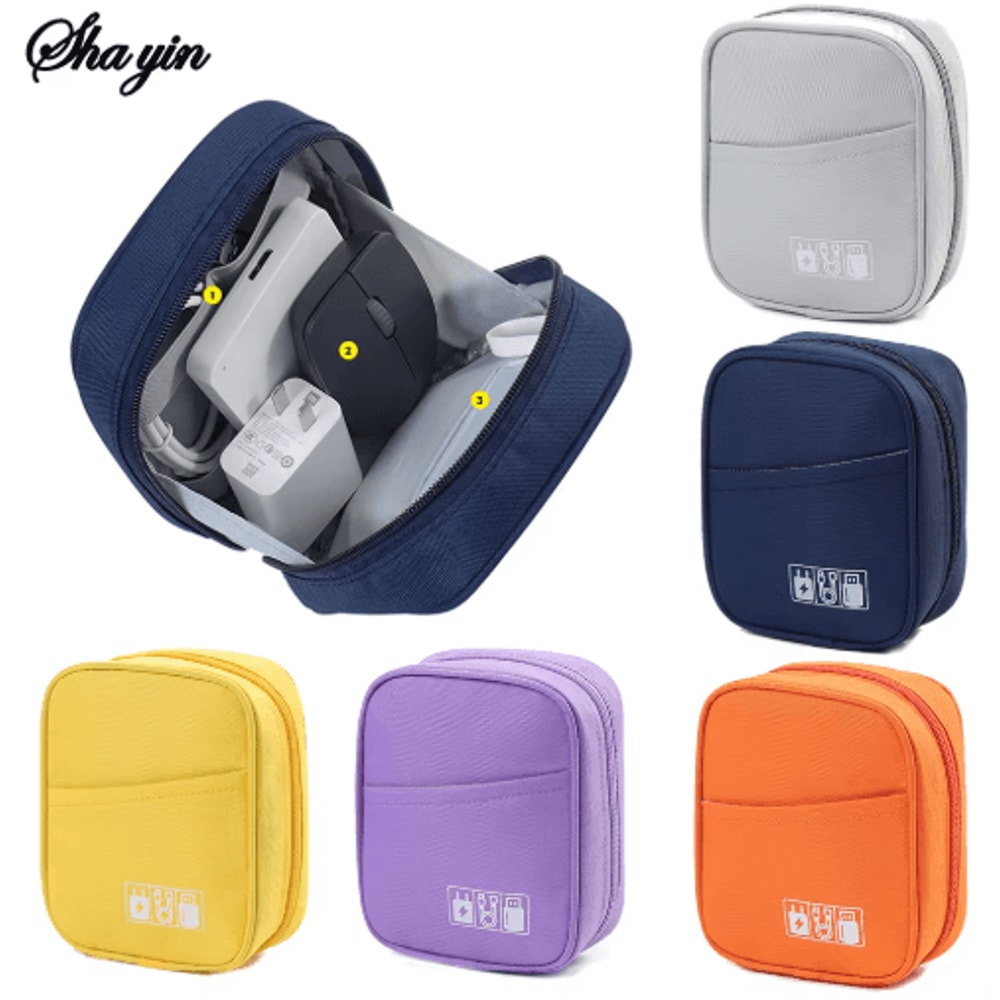 Waterproof Portable Cable Organizer Bag Travel Digital Accessories Storage Pouch 0