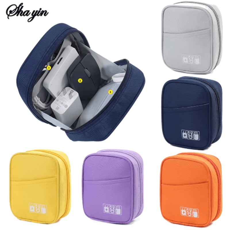 Waterproof Portable Cable Organizer Bag Travel Digital Accessories Storage Pouch 0