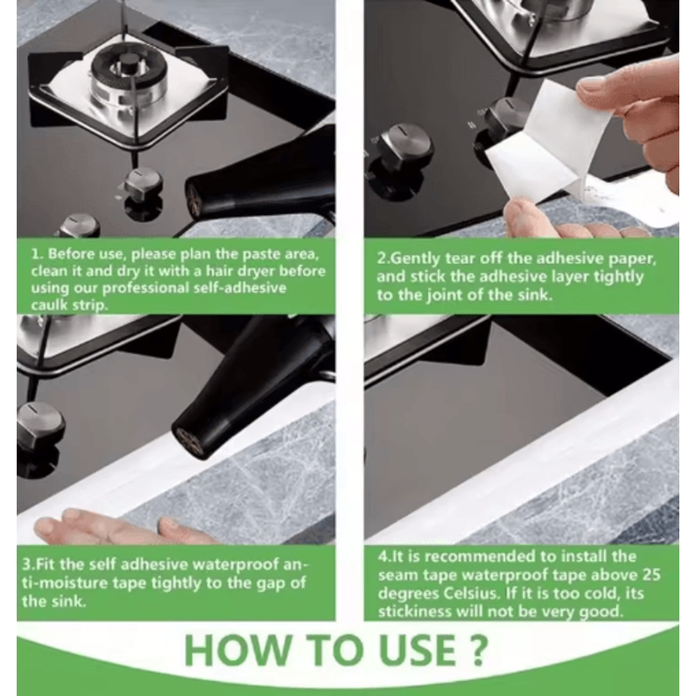 Bathroom Waterproof Sealing Tape PVC Adhesive Sink Edge Sealing Strip 6