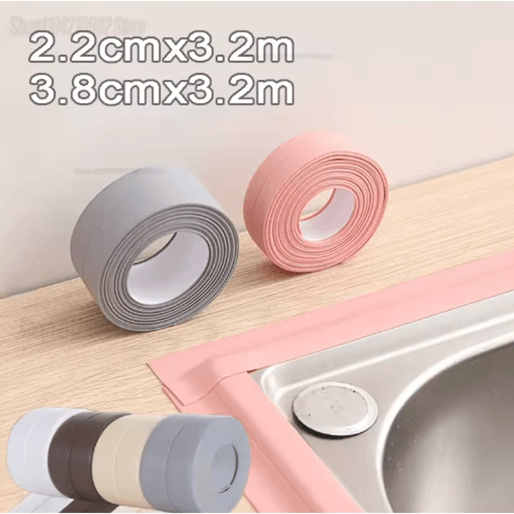 Bathroom Waterproof Sealing Tape PVC Adhesive Sink Edge Sealing Strip 0