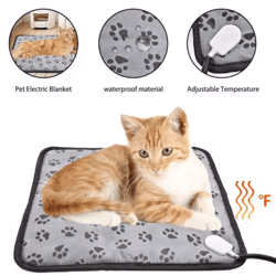 adjustable electric pet heating pad – waterproof dog & cat warming mat with safety protection