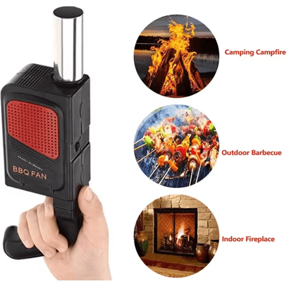 Portable Electric BBQ Air Blower Handheld Charcoal Grill Fan For Camping Picnics 7