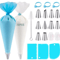 40Piece Silicone Piping Bags Tips Set Reusable Cake Decorating Kit With Stainless Steel Nozzles 1